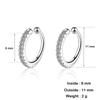 Argent 925 Simple Cristal Zircon Clip sur Manchette d'Oreille Boucle d'Oreille Femme Petite Mini Pince d'Oreille Manchettes Sans Trou de Perçage Faux Boucles d'Oreilles