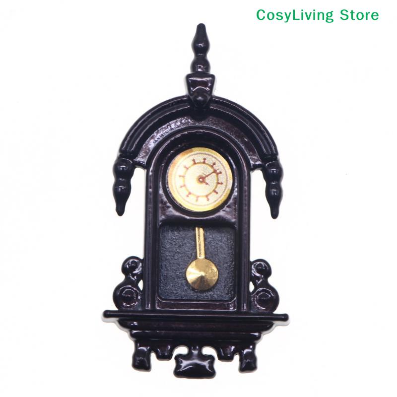 1Pcs Mini Vintage Wall Clock Model Simulation Living Room Clock Decor Home Micro Scene Accessories