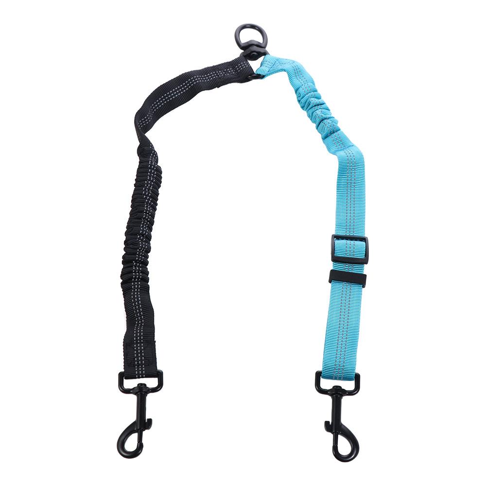 2 in 1 Double Dog Leash Reflective Adjustable Strap Two Dog Lead 360° Swivel Shock Absorbing Two Dog Traction Leash Pet Puppy