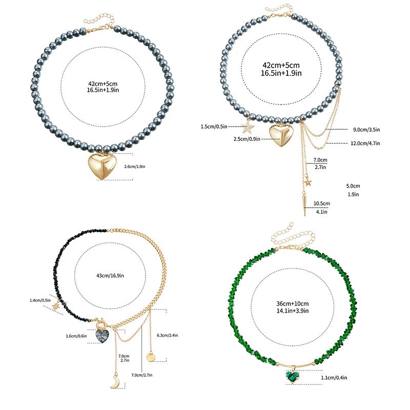 Y2K Necklaces Heart Pendant Choker For Women Multilayer Neck Collier Party Jewelry Gift