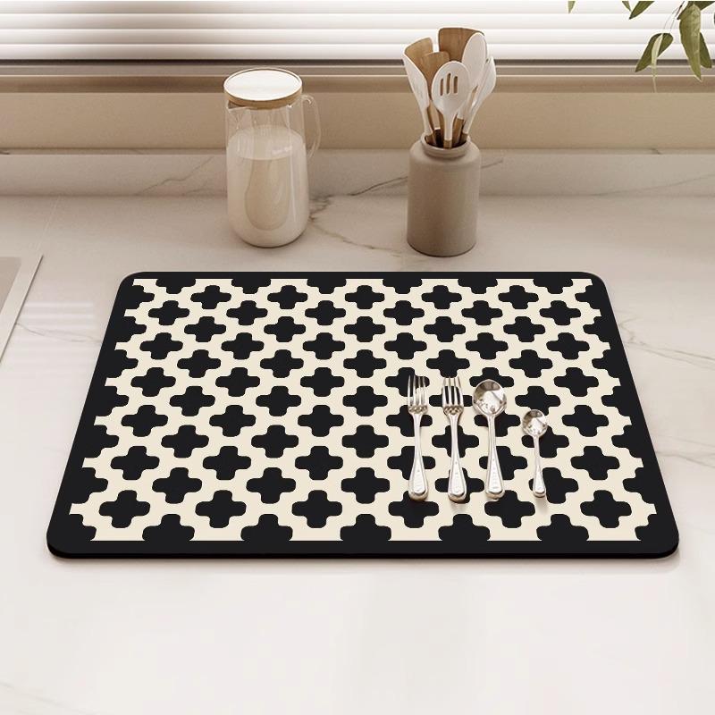 

Супервпитывающий Противоскользящий Геометрический Узор Резиновый Диатомитовый Коврик для Сушки - Прочный Быстросохнущий Коврик для Столешницы Кухни и Ванной 30 * 40cm