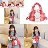 Adorable Plush Rabbit Design Korean Style Shoulder Bag For Kids With Stylish Checkered Pattern