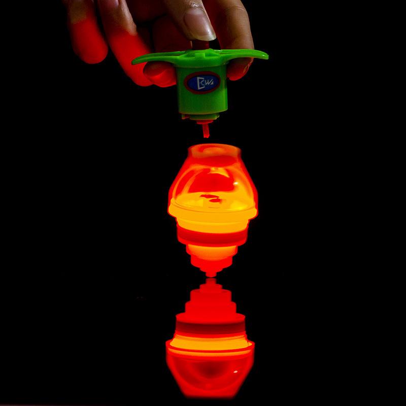 Luminous Flashing Wind-up Spinning Top Toy with Launcher for Children