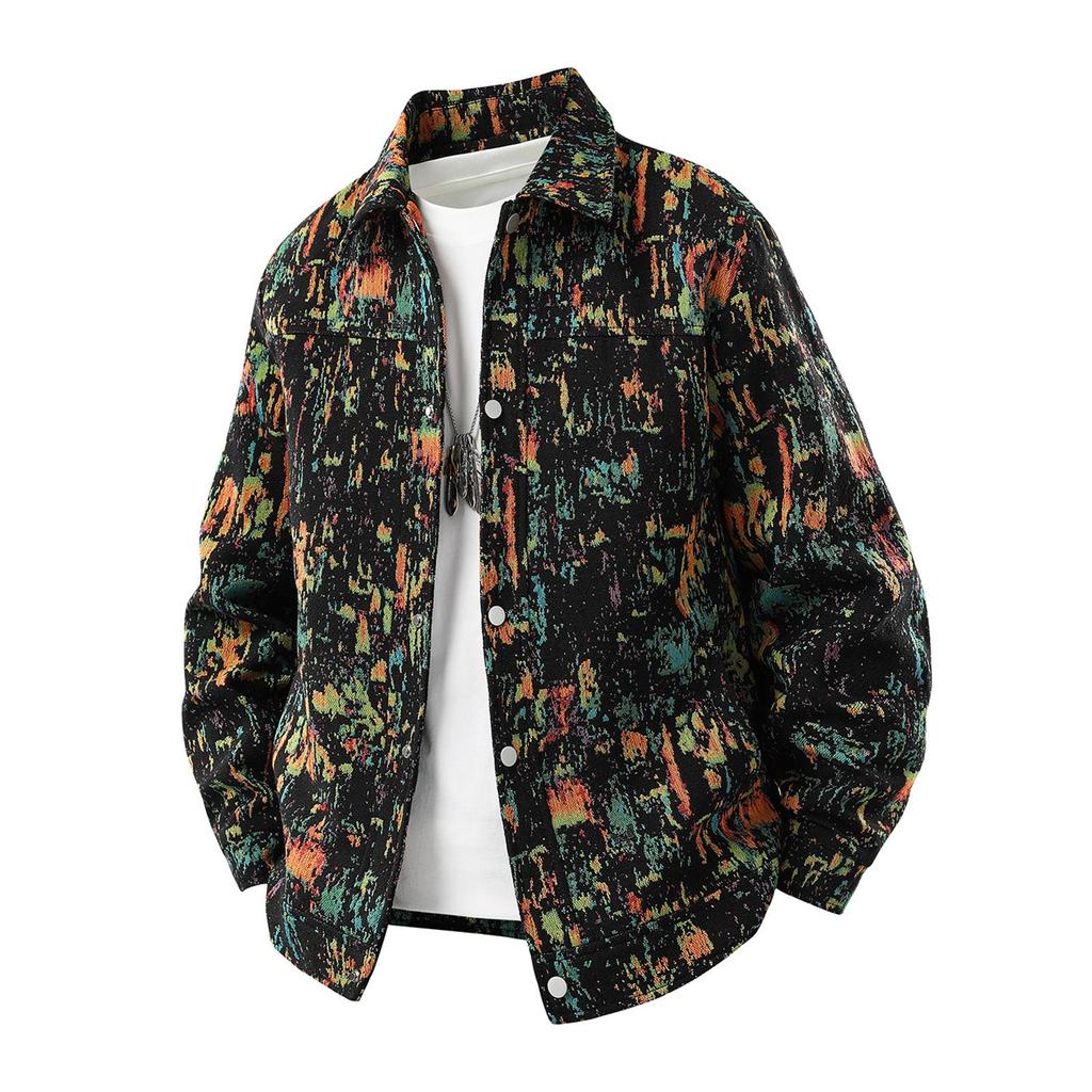 Men's Camouflage Lapel Jacket Casual Sports Couple Long Sleeve Coat