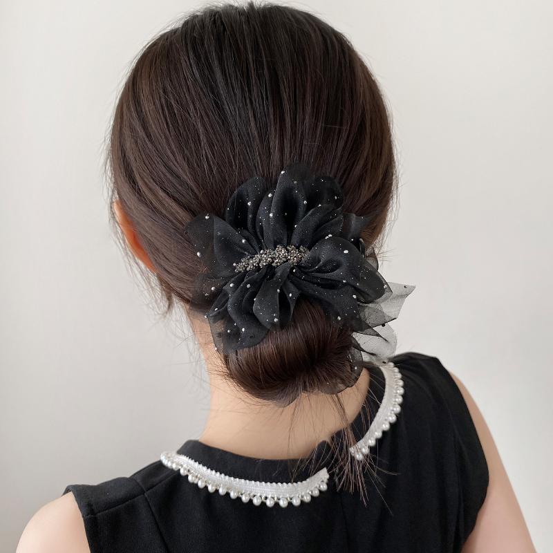 1Pc Elegant Wheat Spike Butterfly Knot Hair Clip For Women Back Of Head Chignon Tail Clip Versatile Shark Clamp