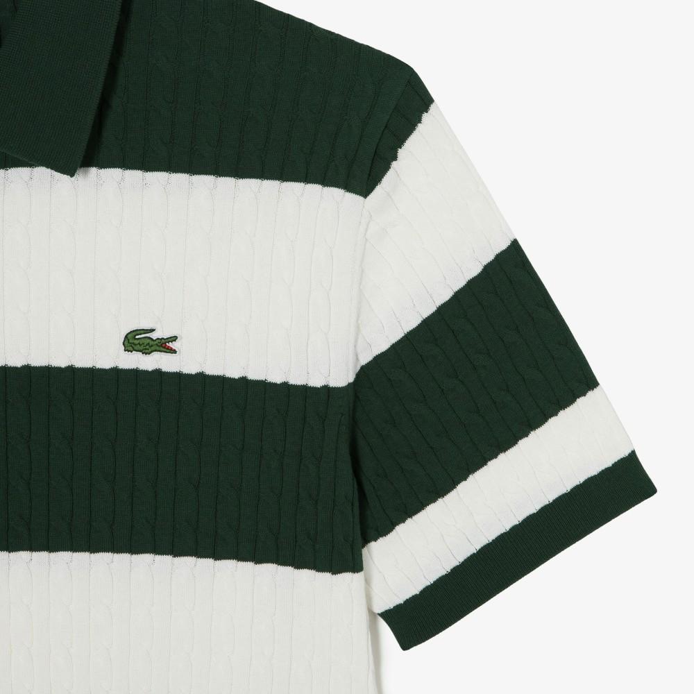 Lacoste Men's Cable Short Sleeve Sweater Polo Shirt PH368E-56G132