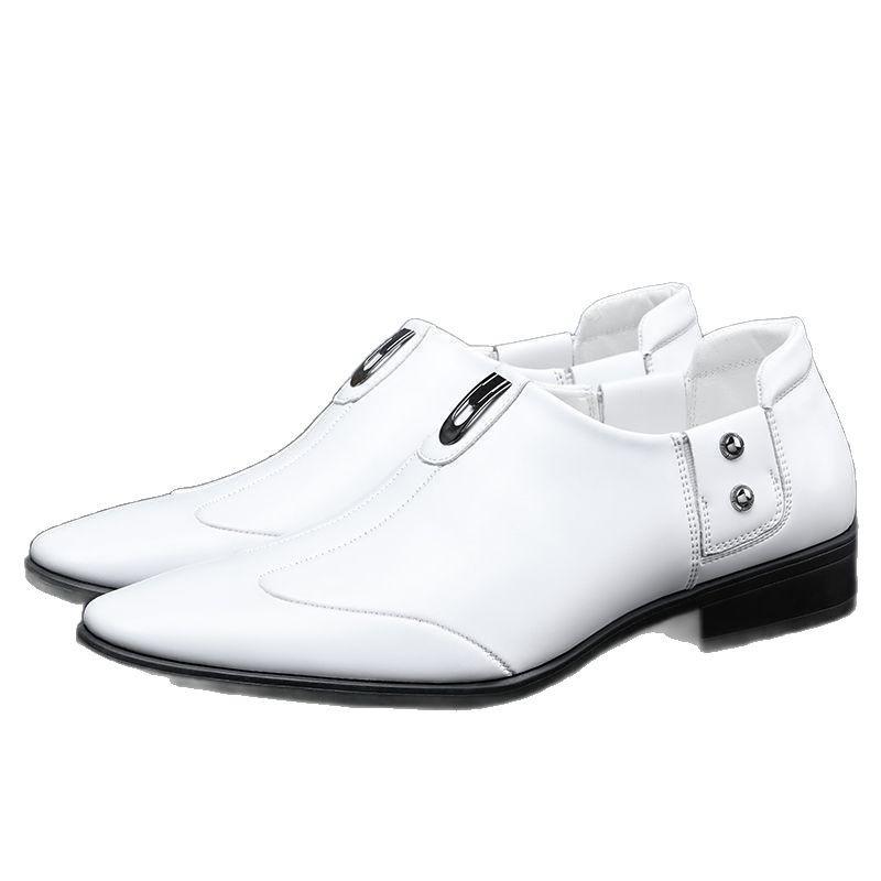 Spring and Autumn Men's Business Dress Leather Shoes Youth Gloves Pointed Men's Shoes British Shoes Black Wedding Shoes