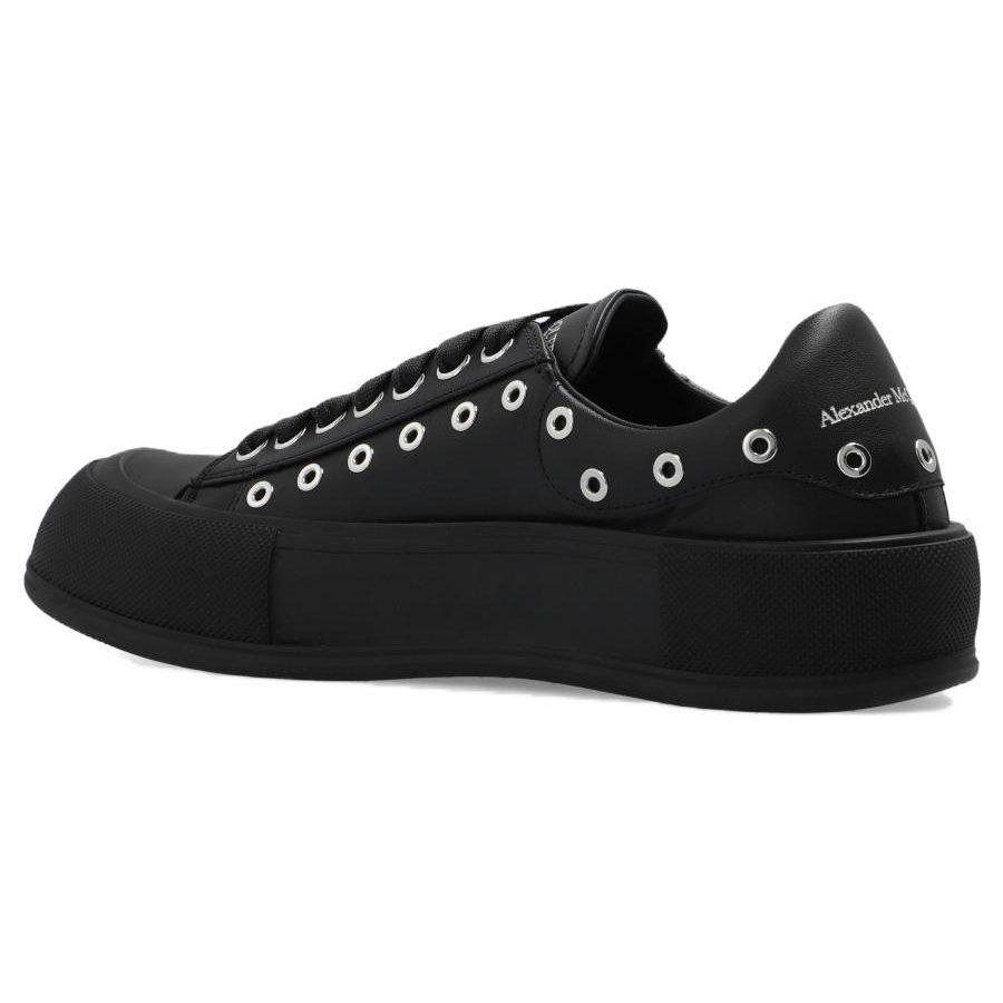 Alexander McQueen Deck Low top Stylish Skateboarding Shoes Men's Black 729539WIATD1081