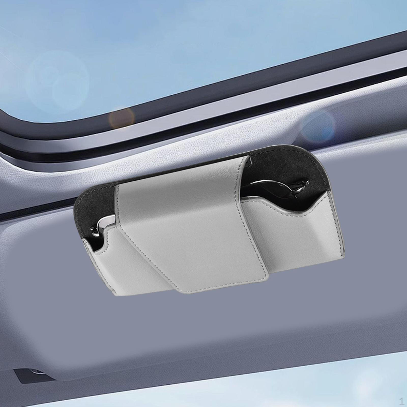 

Автомобильный держатель для очков, Портативный ПУ аксессуар для салона, Экономия места для женщин и мужчин. серый