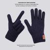 Men Thermal Gloves Winter Touchscreen Fleece Lined Thick Cold Proof Warm Wool Knitted Gloves