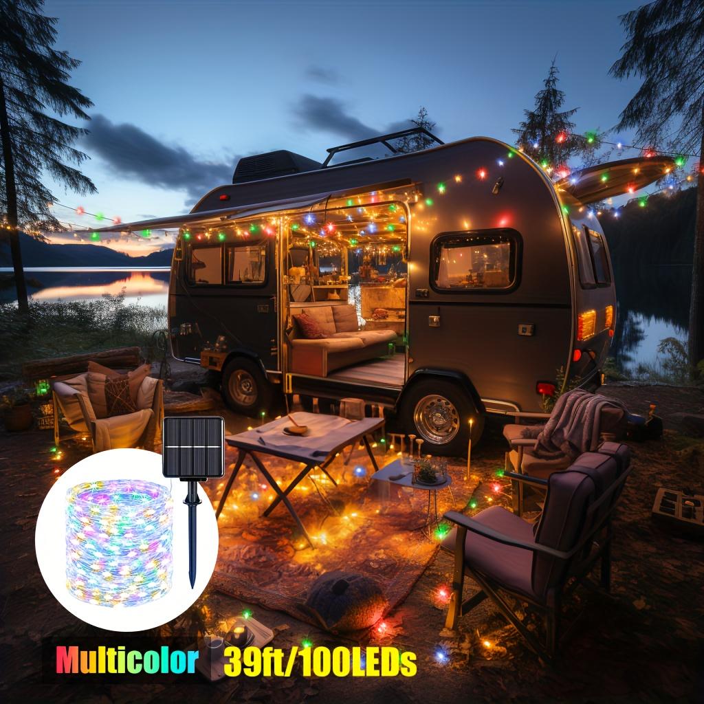 Solar Camping String Lights-50/100 LEDs Bright Waterproof Outdoor Decor for RV Tent Car Camping Ambient Lighting for Camper Gear