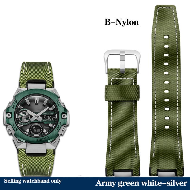 Nowy Pasek do Zegarka ze Skóry Naturalnej Casio Stalowe Serce Zegarek Seria GST-B400 GST-B400BD Zmieniony Pasek Nylonowa Bransoleta Sportowa Męski