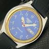 MONTRE AUTOMATIQUE SEIKO 5 JAPONAISE POUR HOMMES JOUR/DATE ARABE BLEU A411380-2