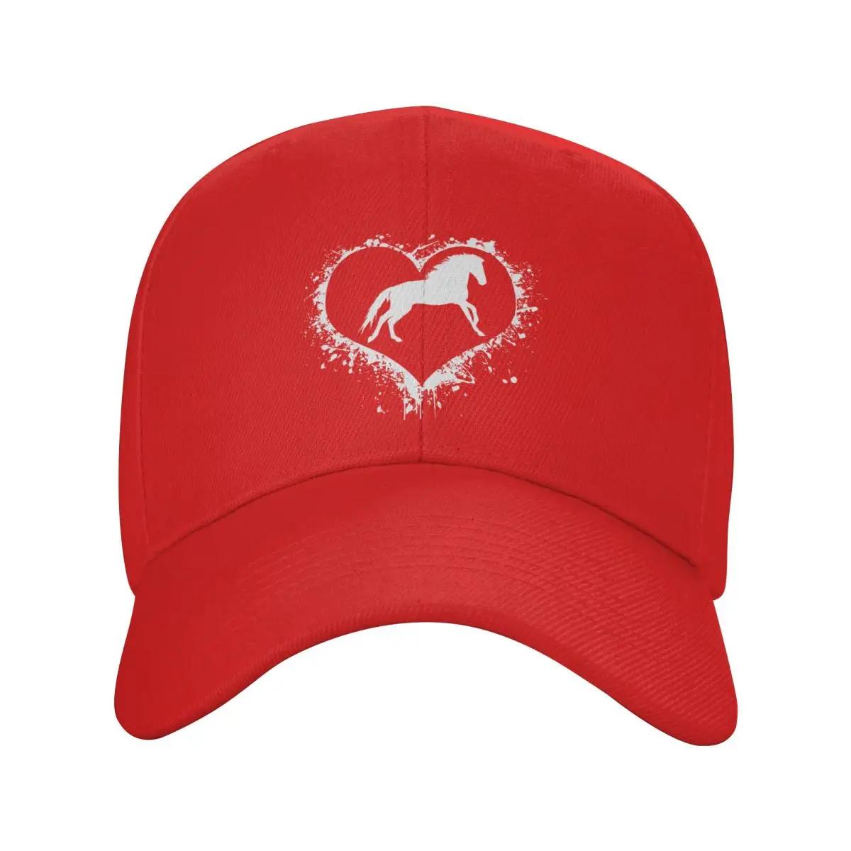 Custom Classic Horse Heart Baseball Cap for Women Unisex Adjustable Animal Lover Dad Hat Outdoor Snapback Caps Adjustable Cap