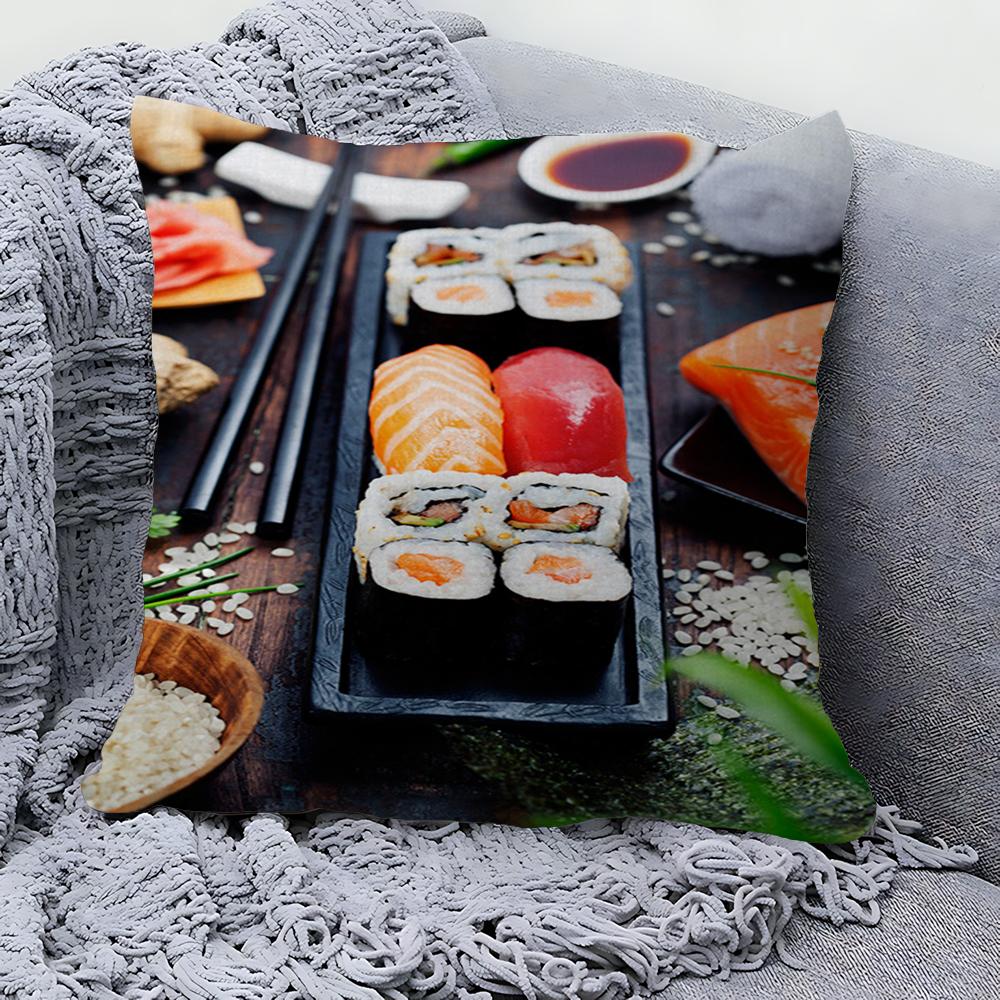 Japanese Delicious Sushi Pillowcases Home Bedding Decorative Pillow Cover Wedding Super Soft Pillow Case