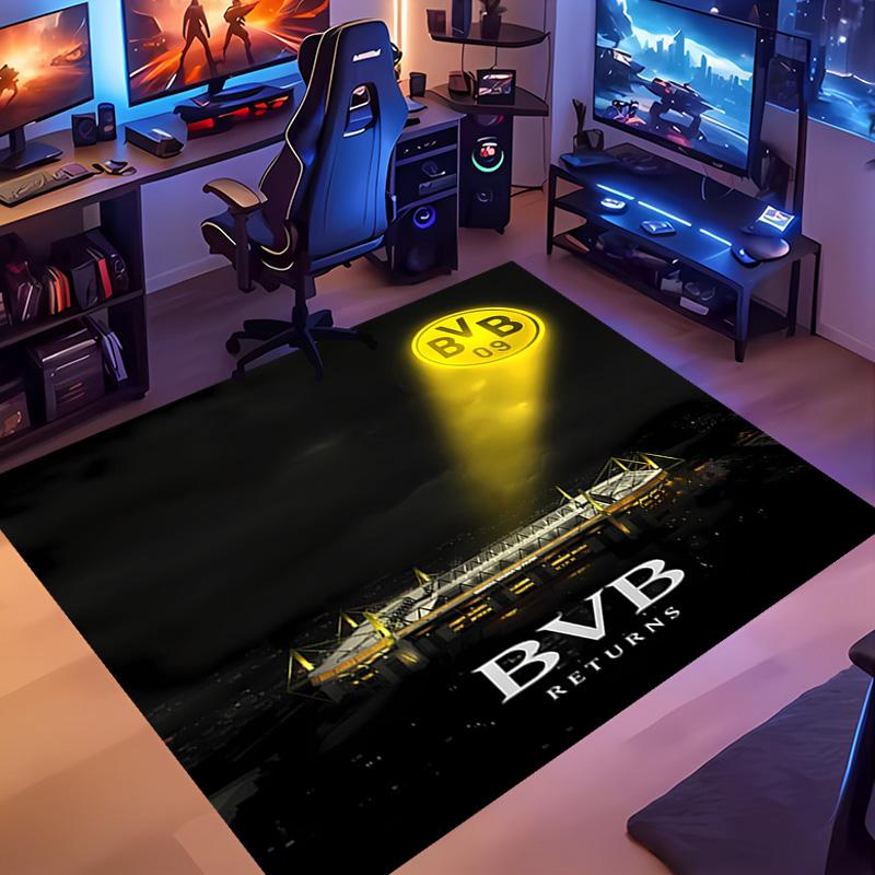 1pc Borussia Dortmund Entrance Mat, Non-Slip Mat Area Rug,Room Decor, Outdoor Decor, Kitchen Rug,Doormat - Machine Washable, Easy to Clean