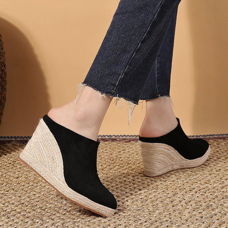 Spring Summer Fashion High Heels Women Party Shoes Brand Modern Elegant Ladies Wedges 9cm Women Pumps Black Plus Size 42