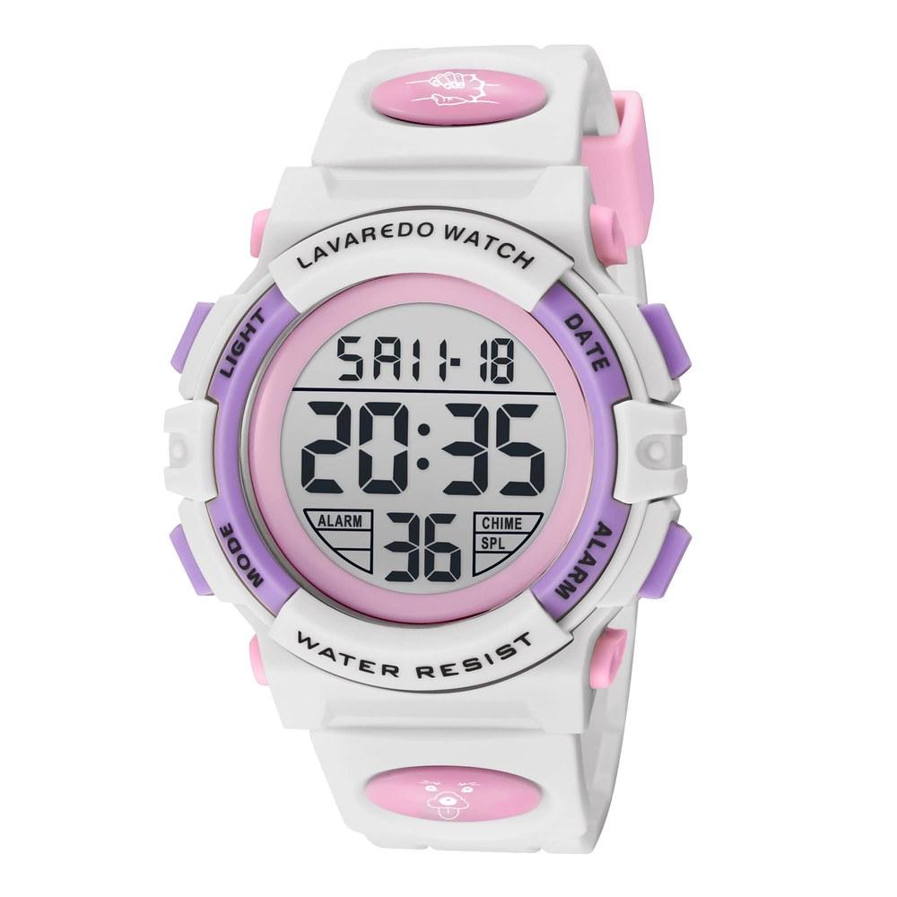 L LAVAREDO Kids Digital Wristwatch Girls Boys Waterproof 50M LED Display Alarm Stopwatch Date Day Outdoor Back-to-School Gift Birthday