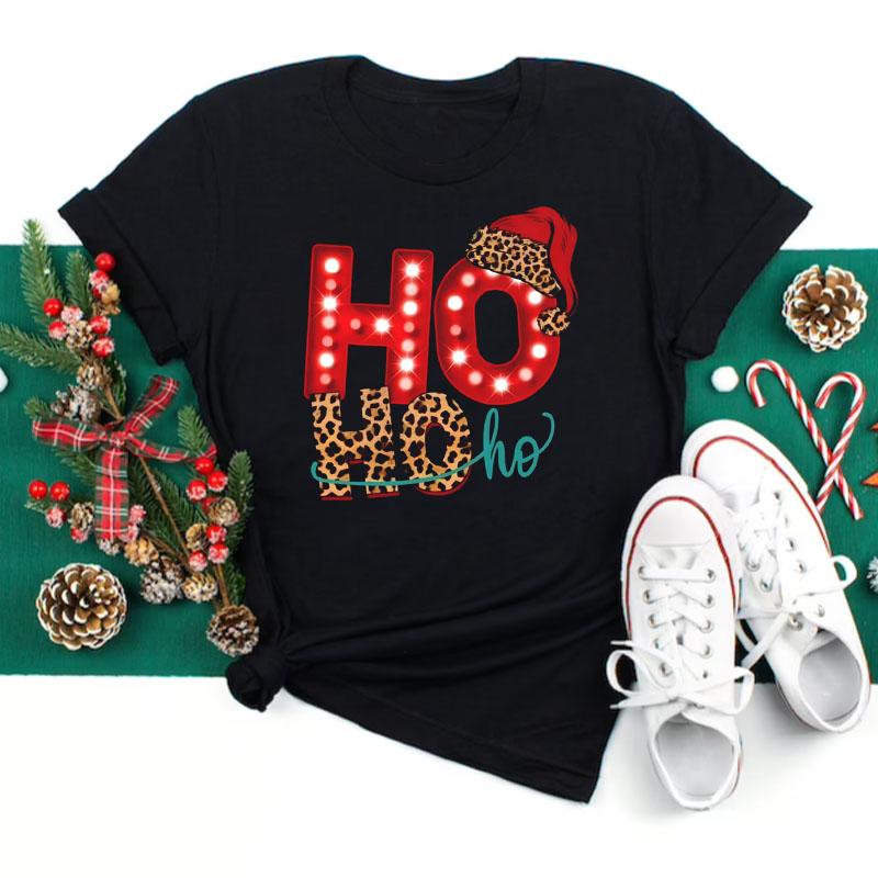 Maycaur Women Santa Claus Print Clothes Christmas 90s Funny Holiday Fashion Cartoon Tops Tee Shirt Ladies Female Graphic T-Shirt