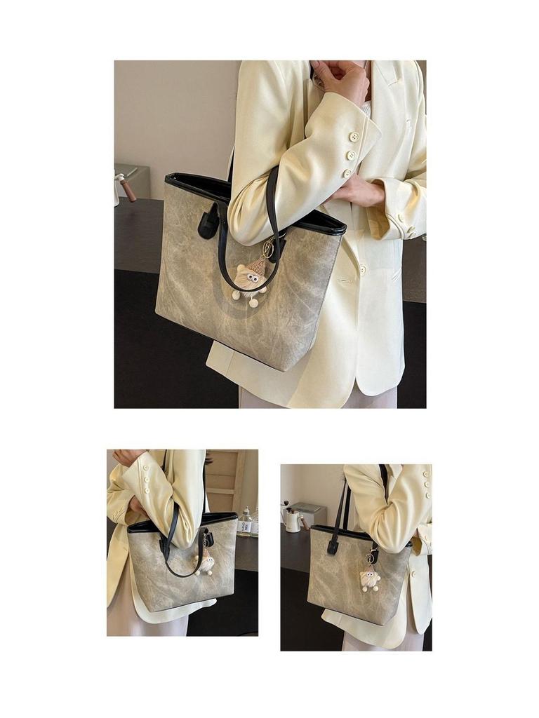 Women's Autumn/Winter Large Capacity Zipper Tote and Shoulder Bag