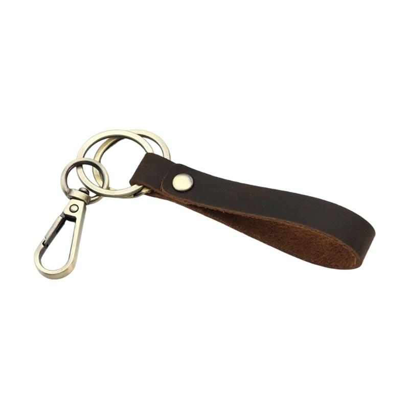 Versatile Leather Keychain with Reinforced Loop All Day Comfort Carry Light Key Holder for Formal Casual Occasions