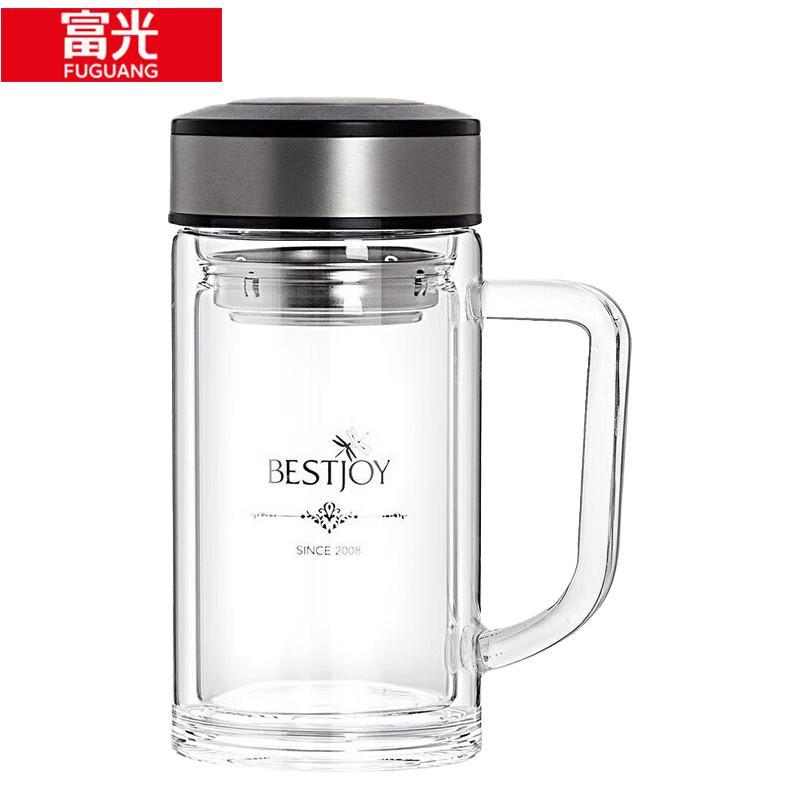

Fuguang Shixi 350ml Double-Layer High Borosilicate Glass Office Cup