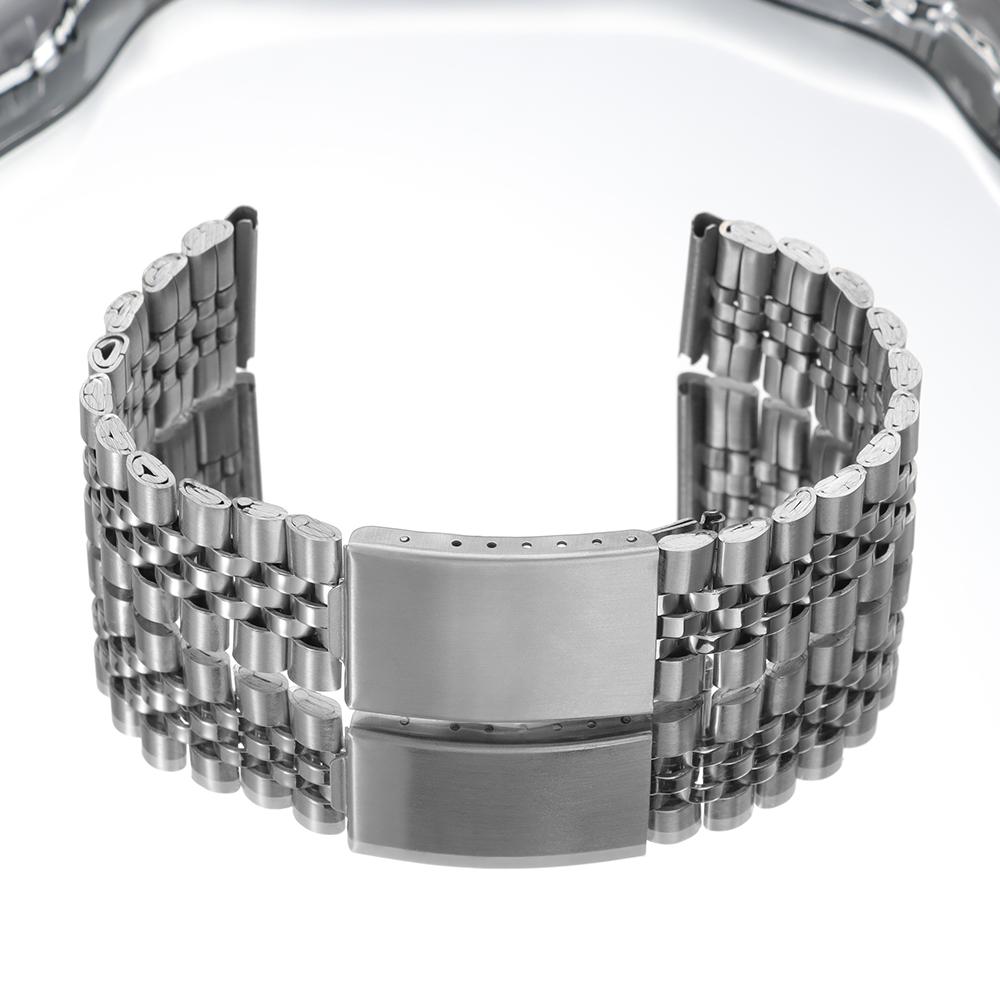12/14/16/18/20/22mm Stainless Steel Watch Strap Sports Waterproof Metal Watch Band Men Business Universal Replacement Bracelet