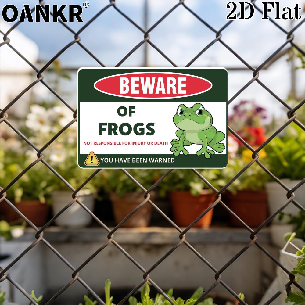 Vintage Warning Poster Metal Tin Sign Beware Of Frogs Metal Signs for Garden Farm Fence Home Wall Decor Plaque Accessories