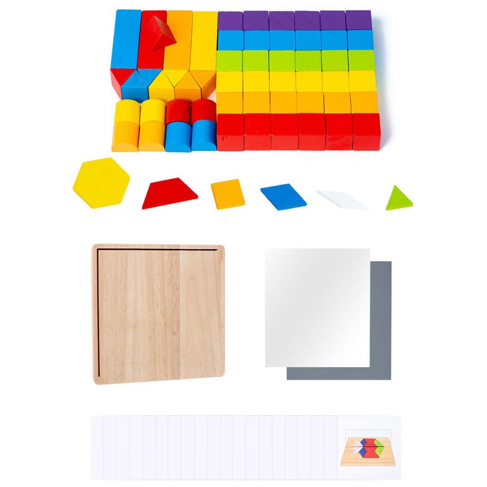 Shape Matching Mirror Imaging Logic Thinking Puzzle Geometric Shadow Thinking Toys  Teaching Aids