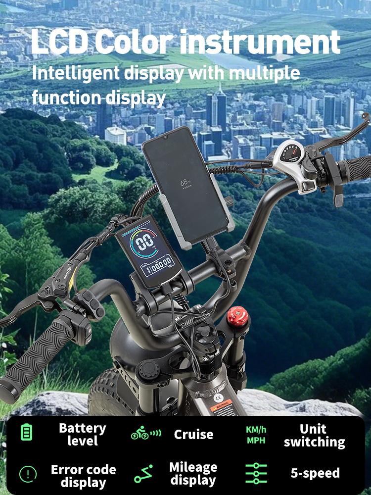 BURCHDA R7Pro Elektrofahrrad 20" Fat Tire E-Bike 48V/16Ah Akku 7 Gang E-Mountain Schnee Fahrrad Erwachsene Urban City Klapprad