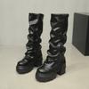 Hottie Platform Thick Sole Women Knight High Boots Fashion Height Increase Shoes Female Punk Long Booties  De Muje