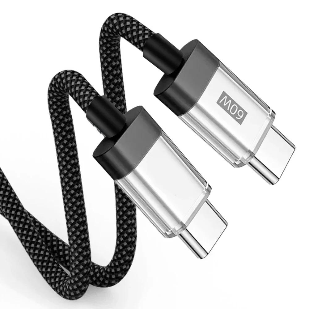 60W PD USB-C to USB C Fast Charger Cable For Apple iPhone 16 15 Pro Max 15 Plus Xiaomi Samsung Type C Quick Charging Data Wire