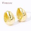 Trendy U Shape Earring Hoops Female 18K Gold Plated Brass Metal Earrings For Women Thick Chunky Huggie Earrings Jewelry