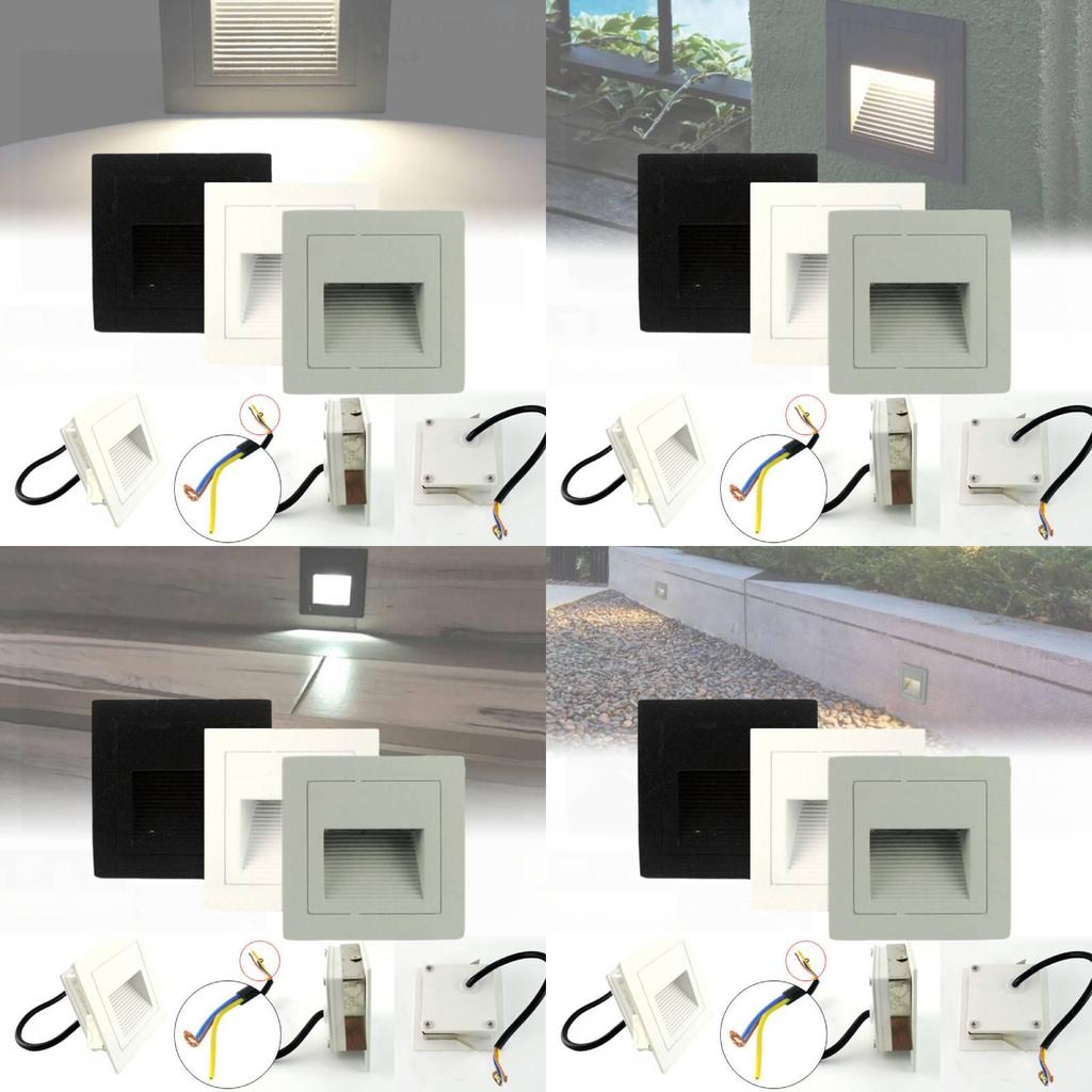 Waterproof Led Step Light Ip55 Black Aluminum 3w For Outdoor Balcony And Garden