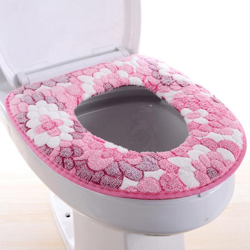 Toilet Cover Plush Seat Waterproof Universal Toilet Ring Washable Bathroom Mat Decorative With Random Color Back Of Seat Cushion