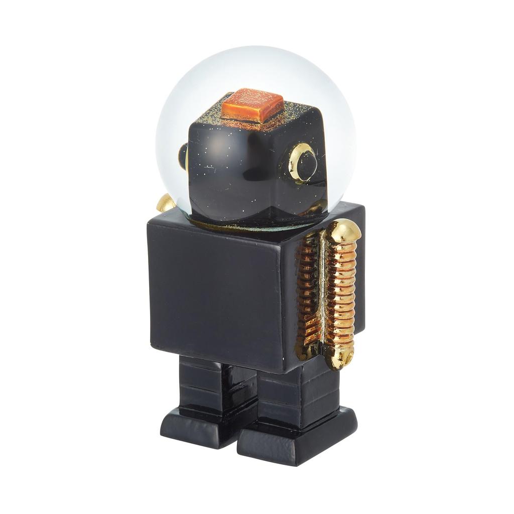 Francfranc Robot Snow Globe, Medium, Black, Christmas Object, Gift Packaging Included, 2025 Model