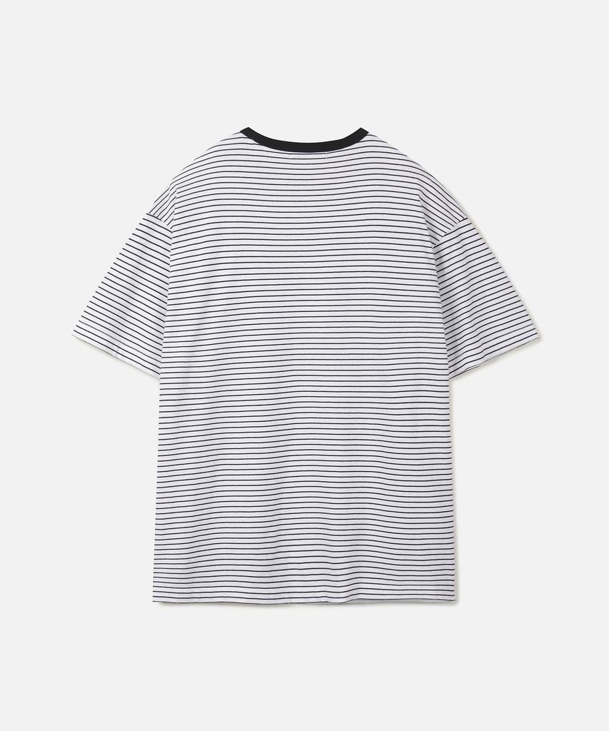 247Silijeu Usa Cotton 20-Count Striped T-Shirt White