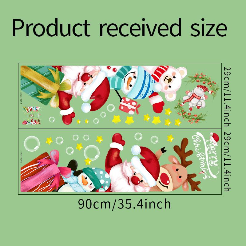 

Electrostatic UV Cartoon Santa Glass Sticker Window Sticker Door Home Decoration Wall decor Self-adhesive 30x90cm 2pcs