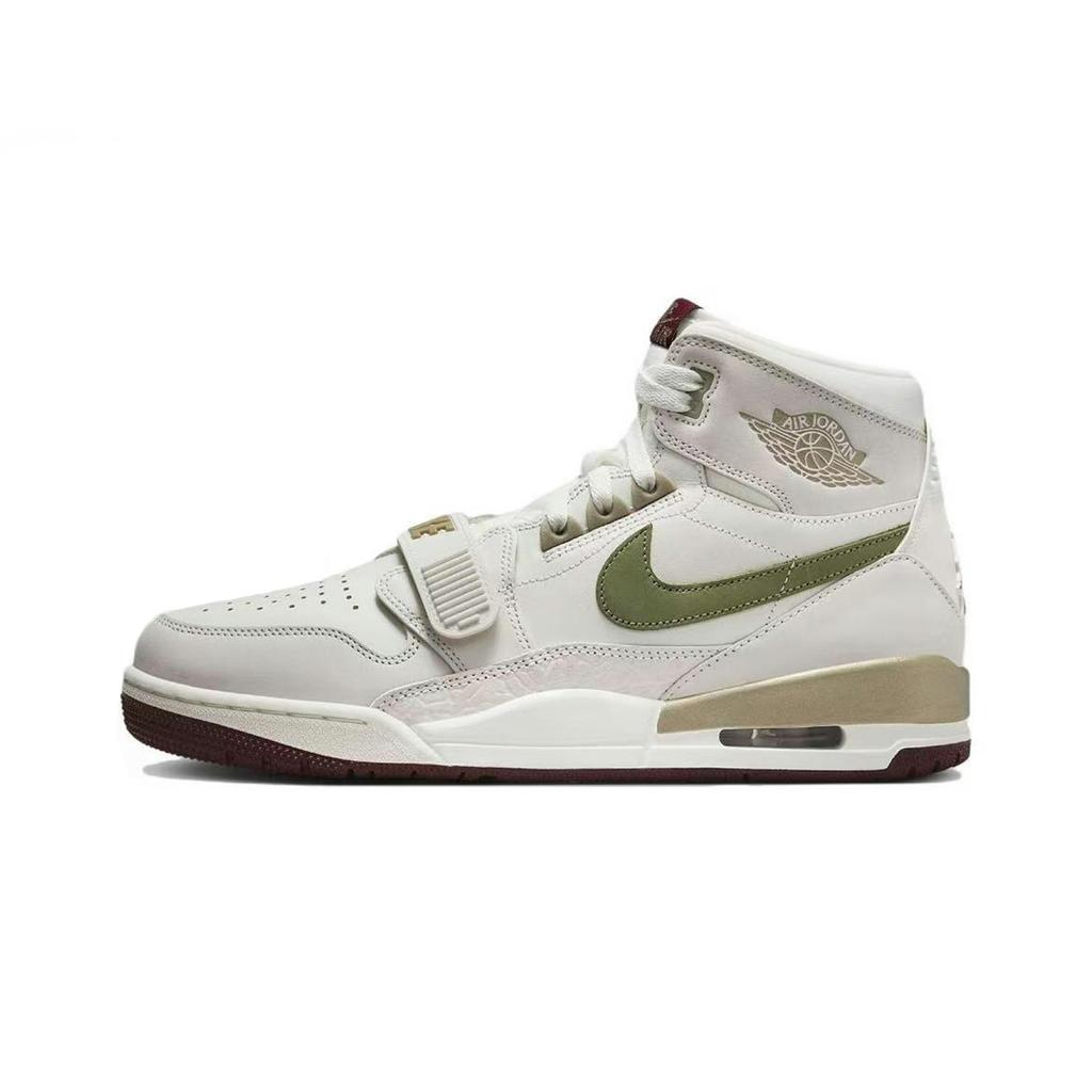 Jordan Legacy 312 Leather High top Vintage Basketball Shoes Men's White Green HF0745-131(Team696-)