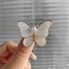 White Butterfly Brooch - Anti-Wardrobe Malfunction Pin with Mother-of-Pearl Finish, Ready Stock Clothing Accessory.