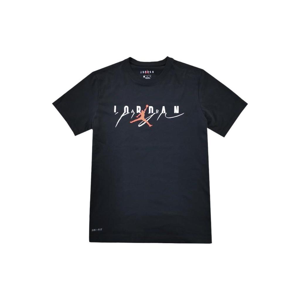 Jordan T Shirts Men's Black Crew Neck Moderate Straight Fit CI0053-011