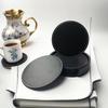 Doppelseitiges Leder-Getränkeuntersetzer-Set Saubere Nähte Hitzebeständige Kaffeetassenunterlage Leicht zu reinigen Holz-Tischzubehör