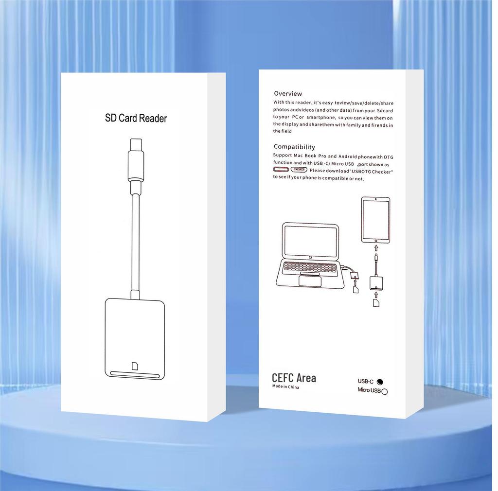 "Universal Multi-function TYPE-C to USB Card Reader for CF, SD, and TF Cards"
