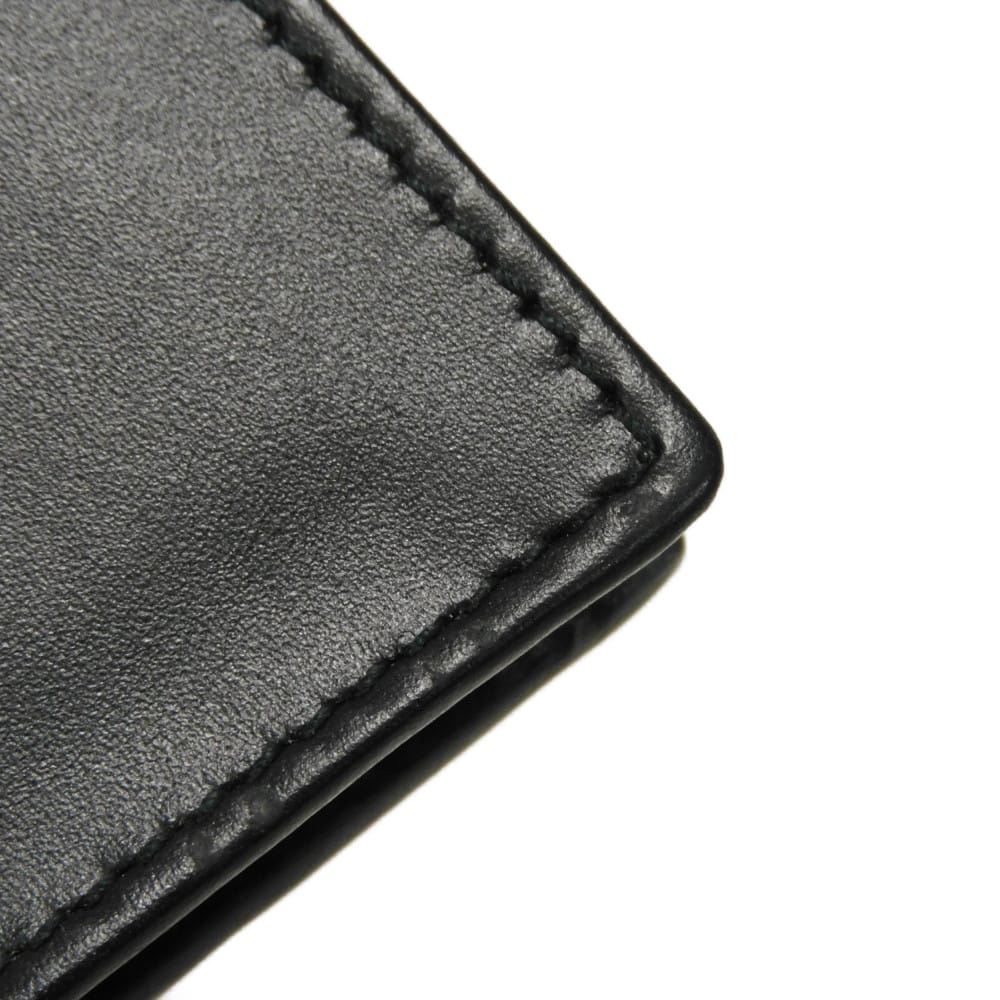 Used 9539 Guccissima Card Holder 779844 CWC1N 4009 7946 Bifold Flap Gusset Compartment with GG Embossing Black Men's