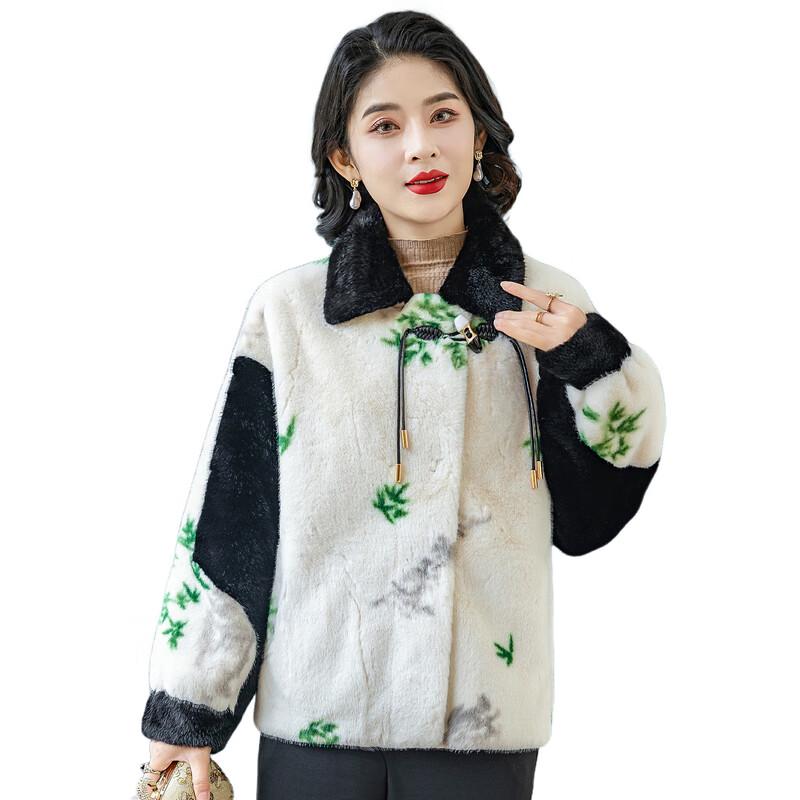 Fengxiao Mom's Chinese Style Faux Mink Velvet Winter Coat