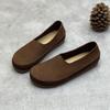Spring Vintage Cowhide Women's Shoes Flat Round Head Soft Leather Soft Sole Casual Grandma Shoes