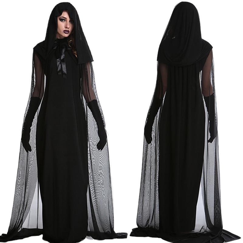 Game Theme Witch Costume For Women With Knitted Fabric For Halloween Party Dress Up