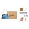 Coach Chain 35 Diamond Pattern Chain Shoulder Bag Denim Large Women Shoulder Bag Blue CDC02-IMTYV