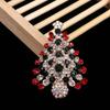 Inlay Women Christmas Tree Crystal Zinc Zinc Alloy Rhinestone Jewelry Brooch Pin Gifts Christmas Tree Brooch
