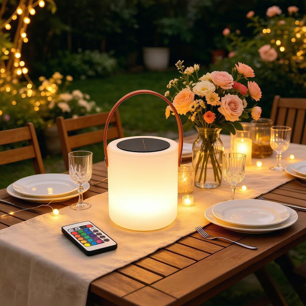 Solar-powered Rechargeable LED Touch Control Dimmable Portable Desk Lamp Small Night Light 16 Colors RGB for Outdoor Camping